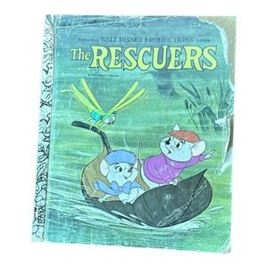 Vintage 1978 Walt Disney The Rescuers Little Golden Book 2nd Printing‎